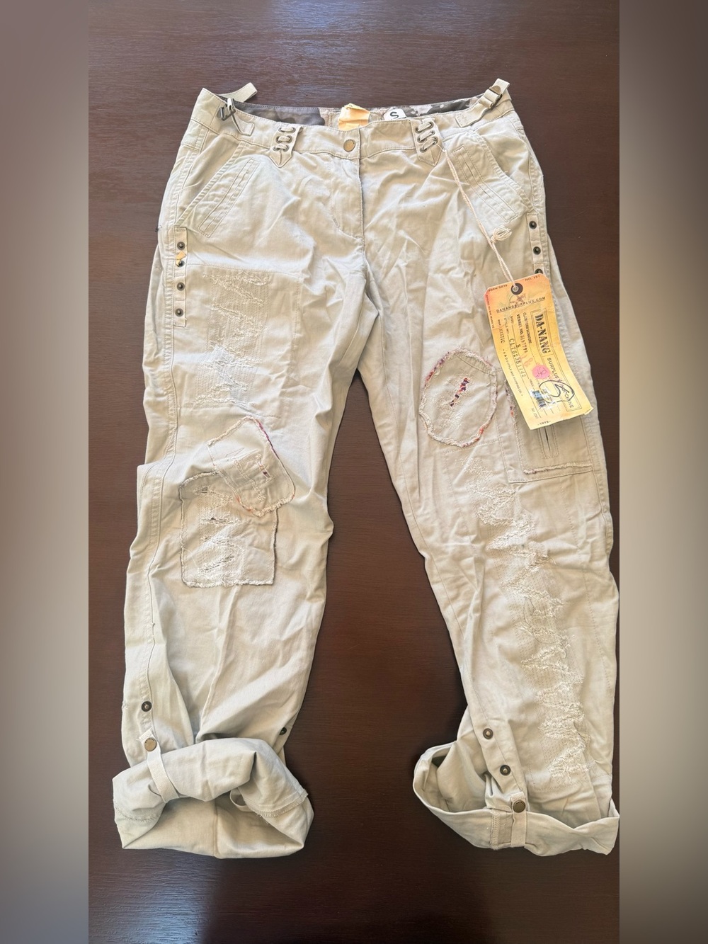 Da-Nang Beige Patchwork Cargo Pants